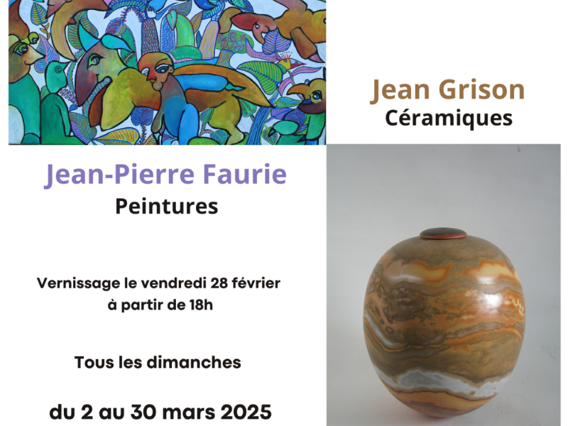 Vernissage - Peintures et Céramiques, de Jean-Pierre Faurie et Jean Grison
