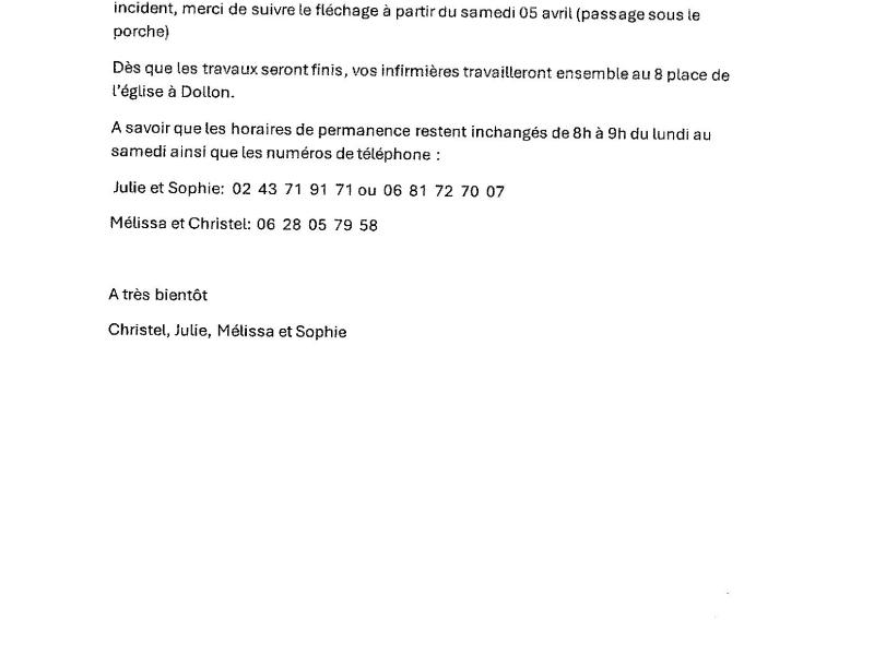 Les infirmières de Dollon dans un même et seul cabinet !