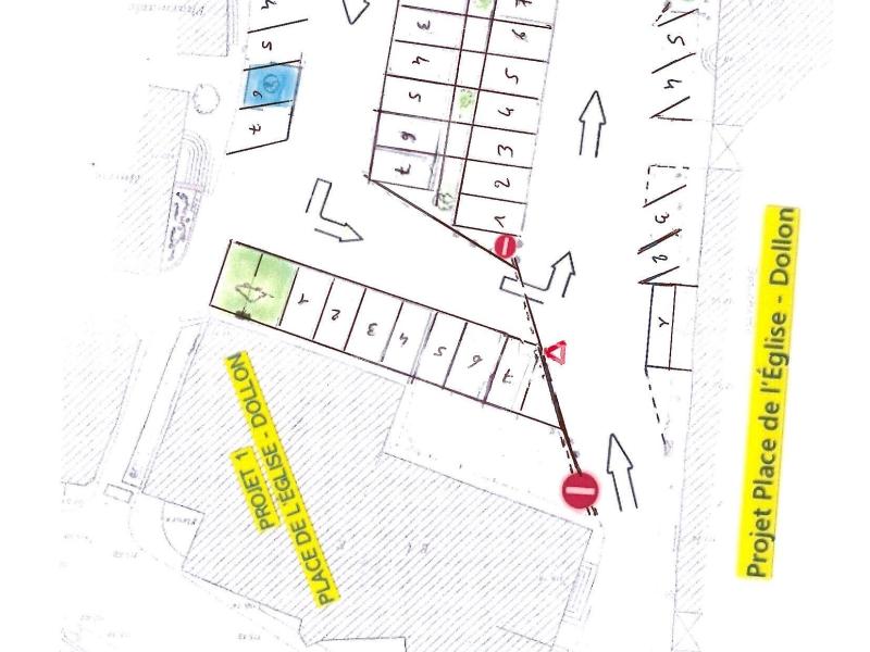 Attention, depuis le mercredi 17 décembre, nouveau sens de circulation place de l'église.